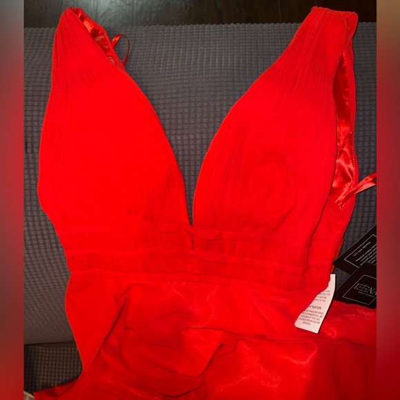 Leena for Mac Duggal Womens Chiffon Long Evening Dress - Picture 4 of 5